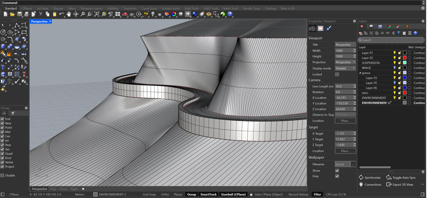 Modelisation of the environment on Rhino 8.